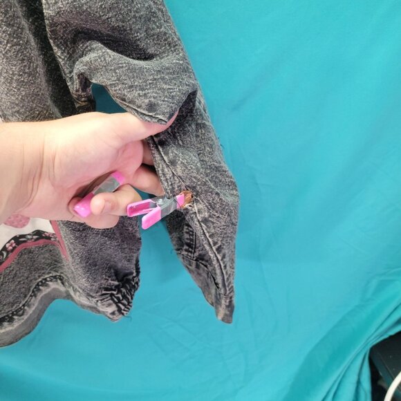 Vintage Presto Denim Jacket With Floral Quilt Patchwork Medium - Picture 8 of 9